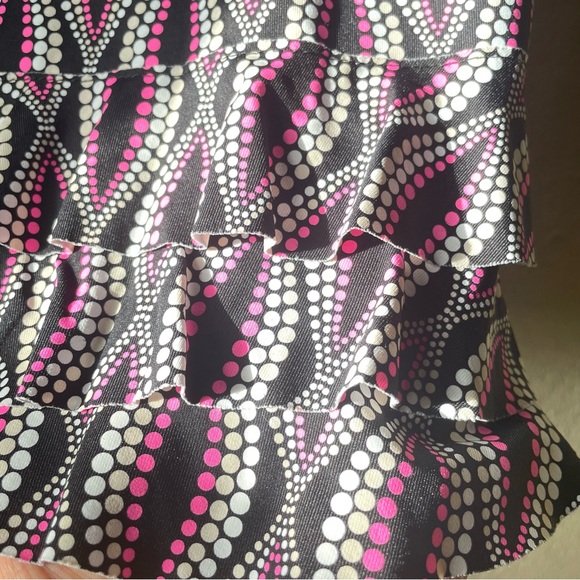 Lulu-B Geometric Patterned Hot Pink and Black Midi Dress SZ XS - Picture 1 of 9